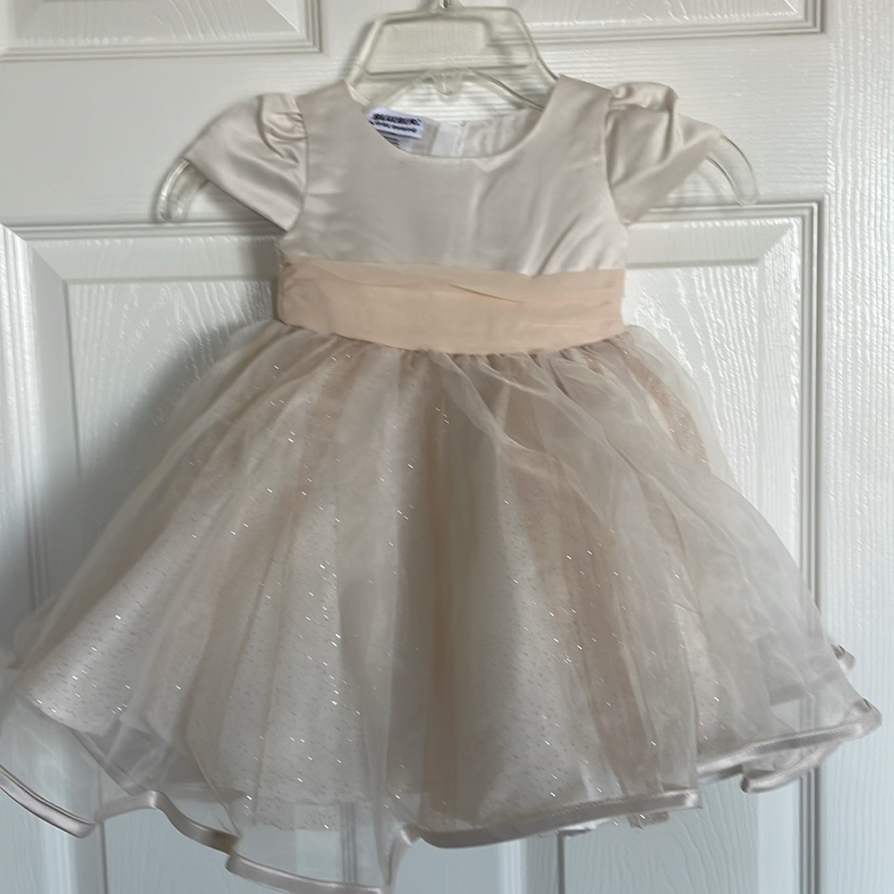 New! Blueberi Boulevard Baby Girls Fit-and-Flare Satin and Tulle Dress Size 12m